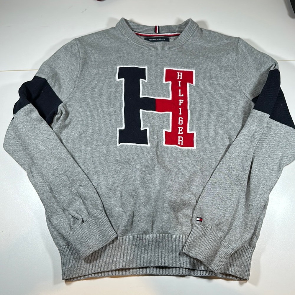 Women’s Tommy Hilfiger Crew Neck Grey Pullover Sweater sz S